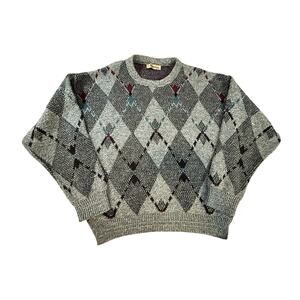 Vintage 90s Jantzen Sweater Diamond Argile Grandpacore XL